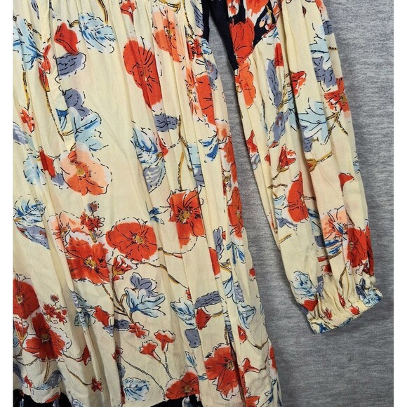 Patrons Of Peace Peasant Tunic Dress Small Boho Swing Ruffle Asymmetrical Hem - Picture 9 of 13